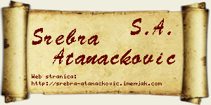 Srebra Atanacković vizit kartica